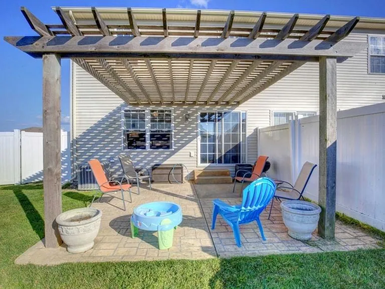 Fenced backyard