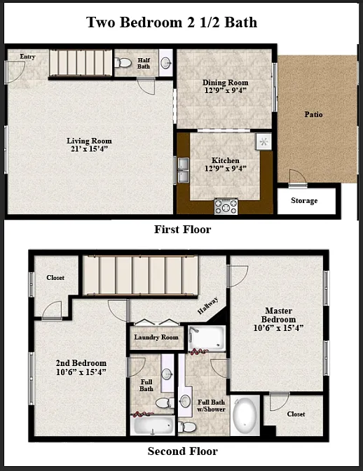 2 bed, 2.5 bath, 1550 sqft, $1,650 — Photo 2