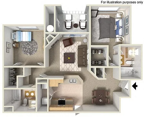 Floor plan C Mannheim 1,040 SF