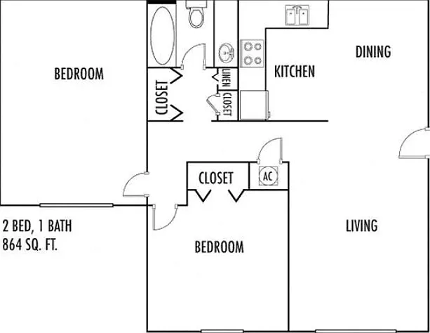 Hidden Park 2 BR Floor Plan Hidden Park 2 BR Floor Plan