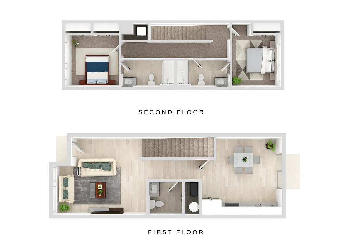 Floor plan 2x2.5 Townhome