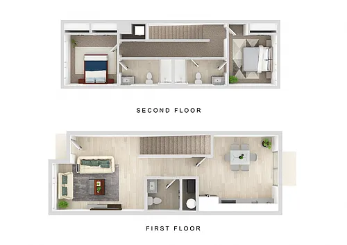 Floor plan 2x2.5 Townhome A Plan