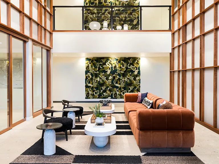 Welcome home _ our hotel-inspired lobby blends timeless elegance with modern comfort, setting the tone for elevated living.
