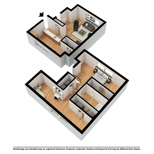 Floor plan 2 Bedroom Townhome
