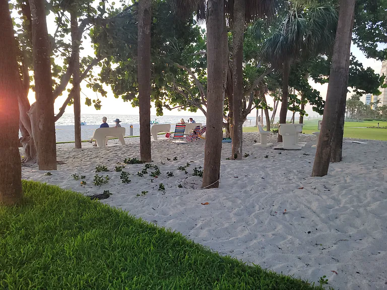 Private Beach Park with restrooms and showers.