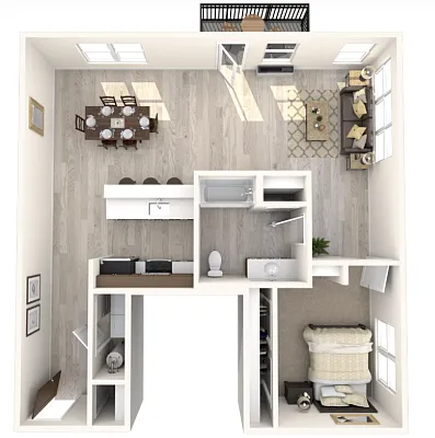 Floor plan 1 Bedroom 1 Bath C