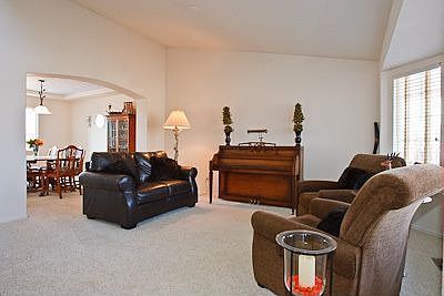 Living room and adjoining dining room