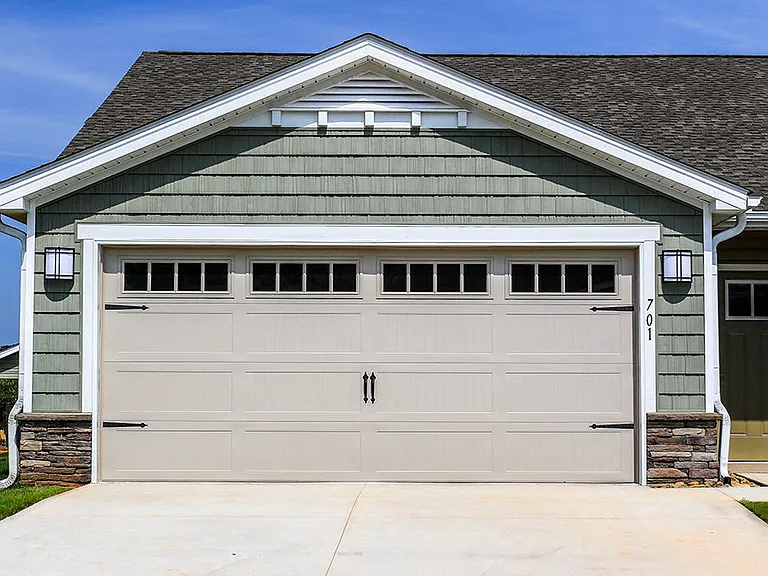 Attached Two-Car Garages in a Neighborhood Setting