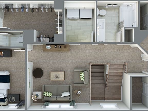Pennant Square Plan 2 Second Floor 3D Floor Plan