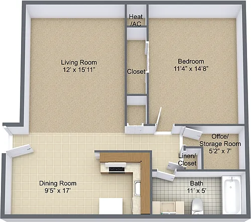 Floor plan One Bedroom