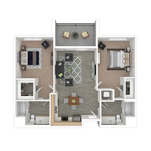 Floor plan 2 Bed 2 Bath A