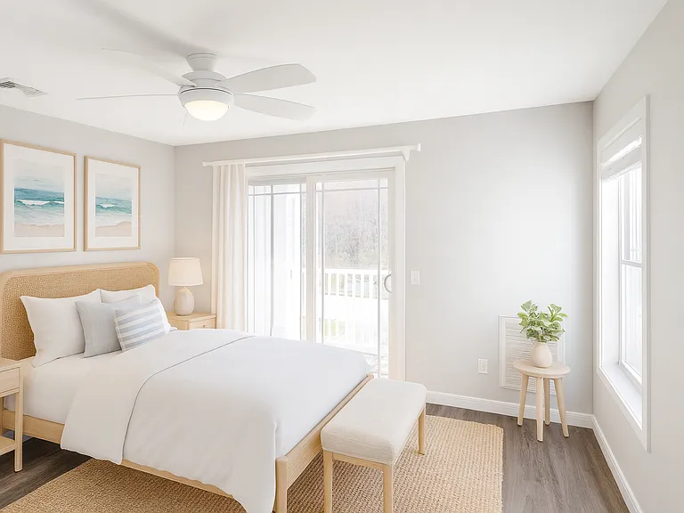 Bedrooms with ceiling fans, closets and plenty of natural light.