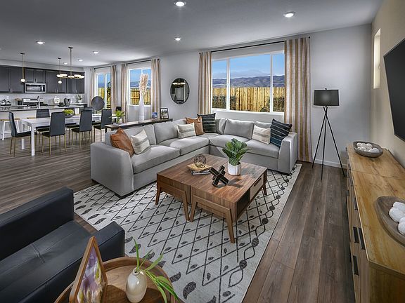 Residence 4 great room modeled at a nearby Meritage community.