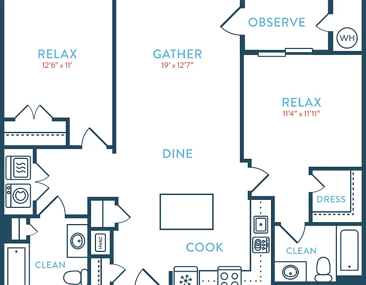 1136 Waypointe B11 Floorplan Diagram