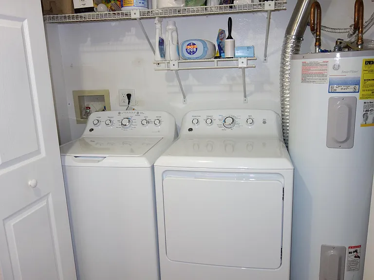 Washer and dryer area.