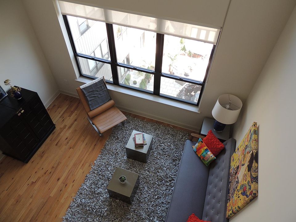 Living area from sleeping loft