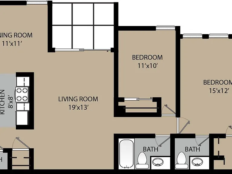 Catalpa Two Bedroom Floorplan Catalpa Two Bedroom Floorplan