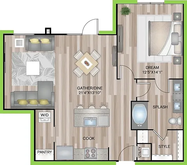 A3AP8 floor plan Granary Flats