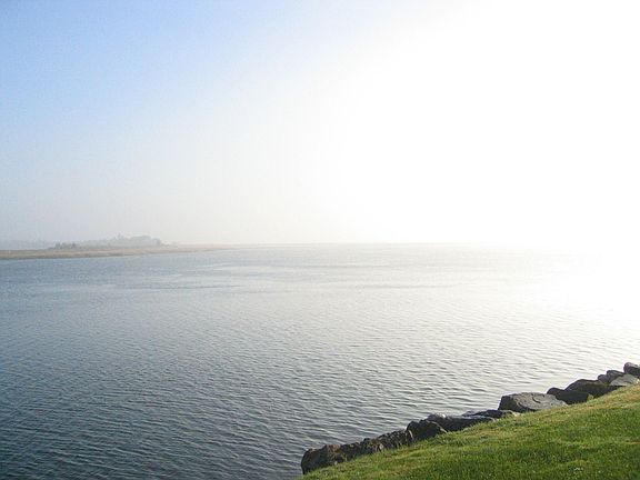 view from patio, Charles Island in distance, looking east