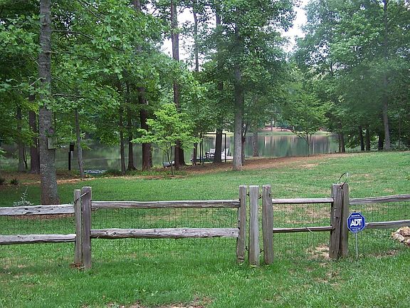 view of backyard/lake