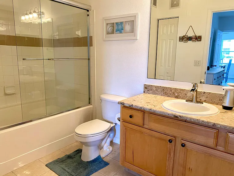Ensuite Master bath has garden tub and rain shower head