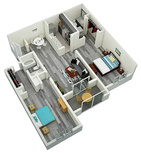 Floor plan Vetra Research Park Two Bedroom