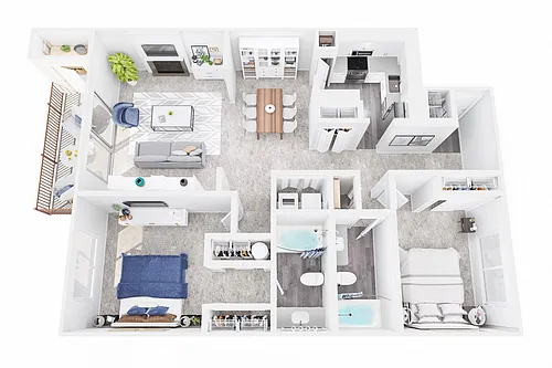 Floor plan Willow- Two Bedroom