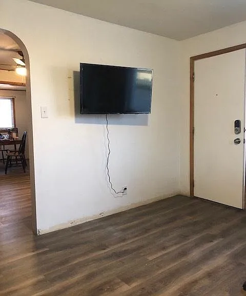 Living room Smart TV with internet and cable TV.