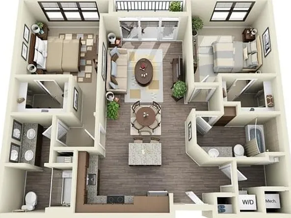 2 Bedroom | 2 Bath | 1044-1060 SF 2 Bedroom | 2 Bath | 1044-1060 SF