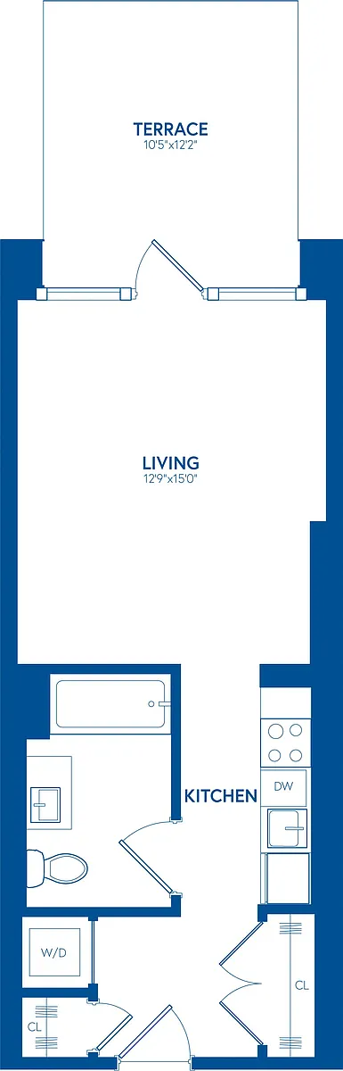 Floor plan Studio, Terrace