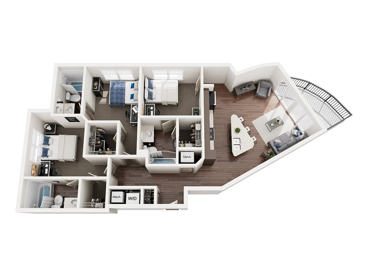 Floor plan 3B Patio
