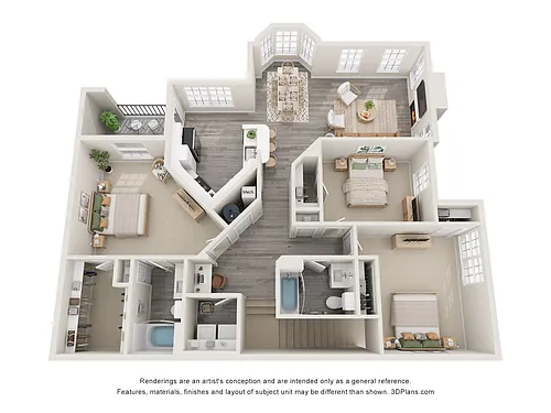 Floor plan The Pond Cypress Upper with Attached Garage