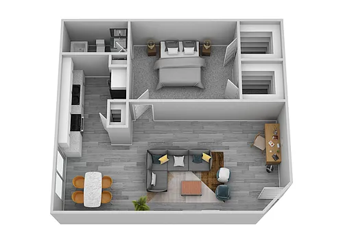 Floor plan 1 Bedroom A