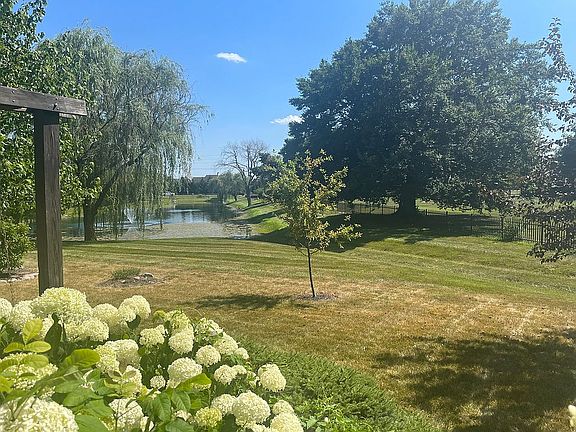 Private backyard on a pond