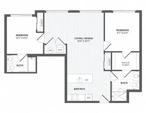 Floor plan 2 Bed/2 Bath-B5 - 29 Audubon Street