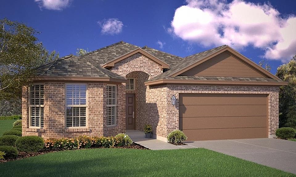 Front Elevation - D.R. Horton''s OxfordFloorplan Elevation A - All Home and community information, including pricing, included features, terms, availability and amenities, are subject to change at any time without notice or obligation. All Drawings, pictures, photographs, video, square footages, floor plans, elevations, features, colors and sizes are approximate for illustration purposes only and will vary from the homes as built.