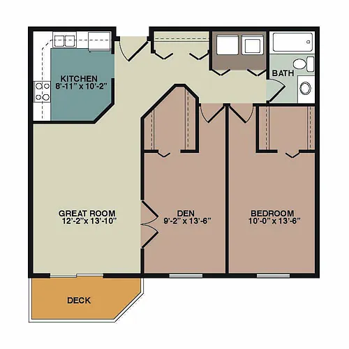 Floor plan 1 Bedroom+Den