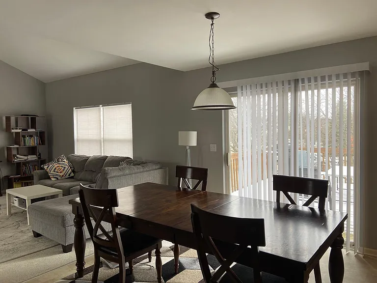 Dining Room with sliding glass doors leading to deck.