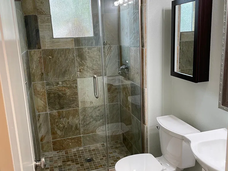 CUSTOM STONE DOWNSTAIRS SHOWER