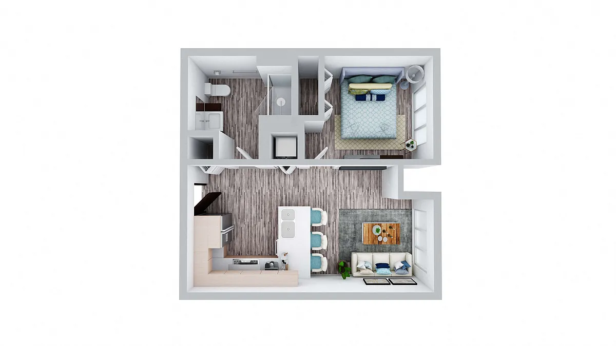 Floor plan One Bedroom (B4)