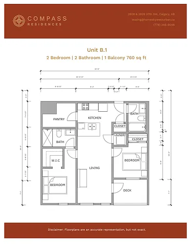 Floor plan 2-Bedroom / 2-Bathroom