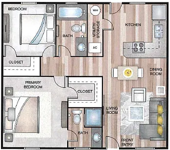 Floor plan 2 Bed