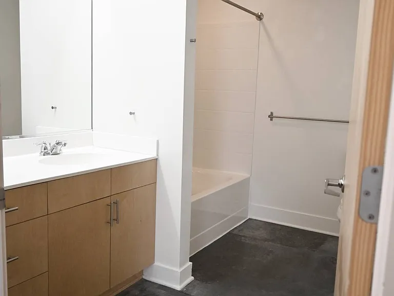 Large bathroom in a unit at The Sawyer.