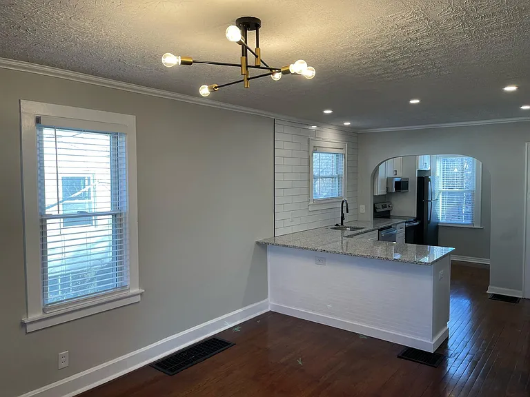 Living Room/Kitchen with barstool seating