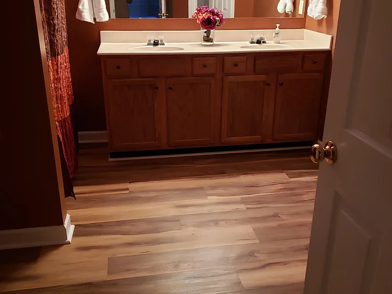 His & Hers at Gentleman's Height Vanity-New flooring through out home
