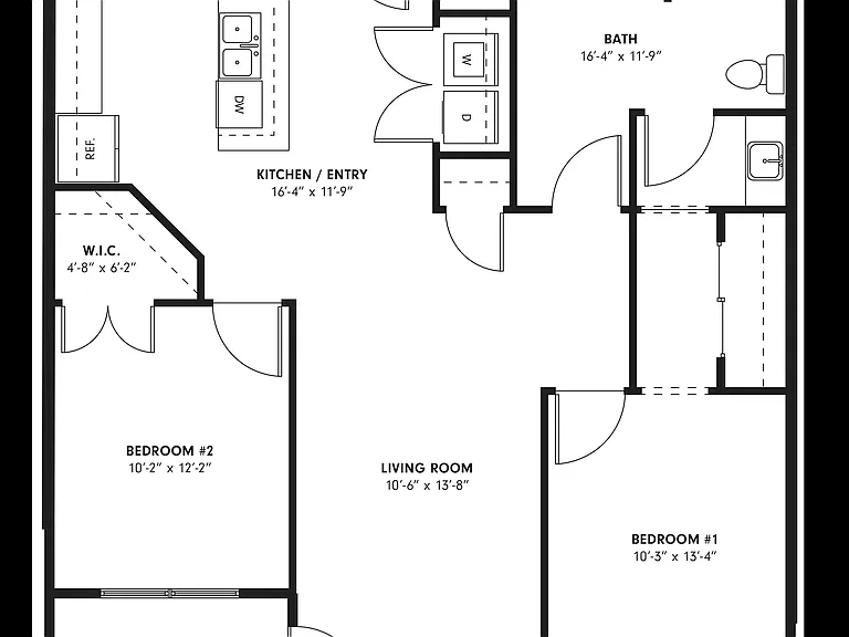 The Cedar Floor Plan | Two Bedroom and One Bathroom The Cedar Floor Plan | Two Bedroom and One Bathroom