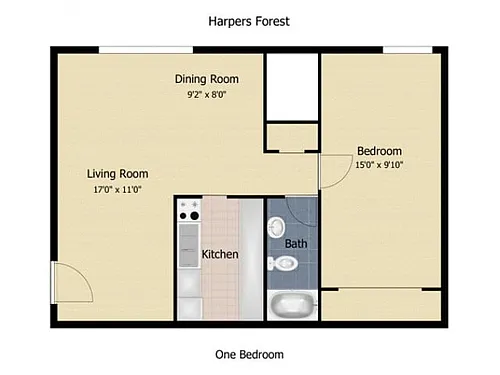 Floor plan 1 Bedroom