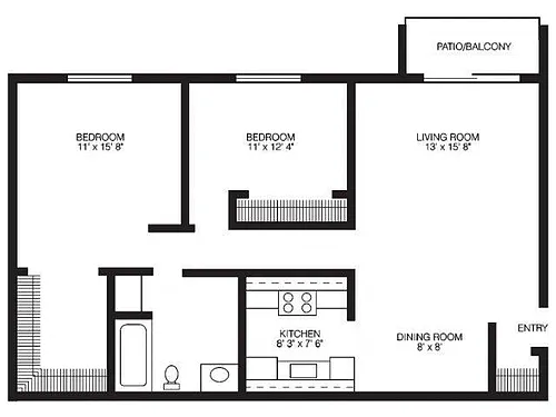 Floor plan Two Bedroom