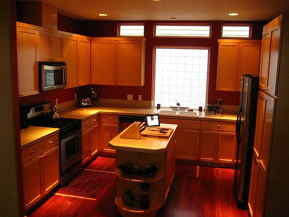 Open Kitchen with rolling center island