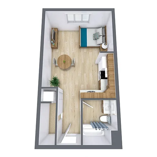 Floor plan Efficiency 01B